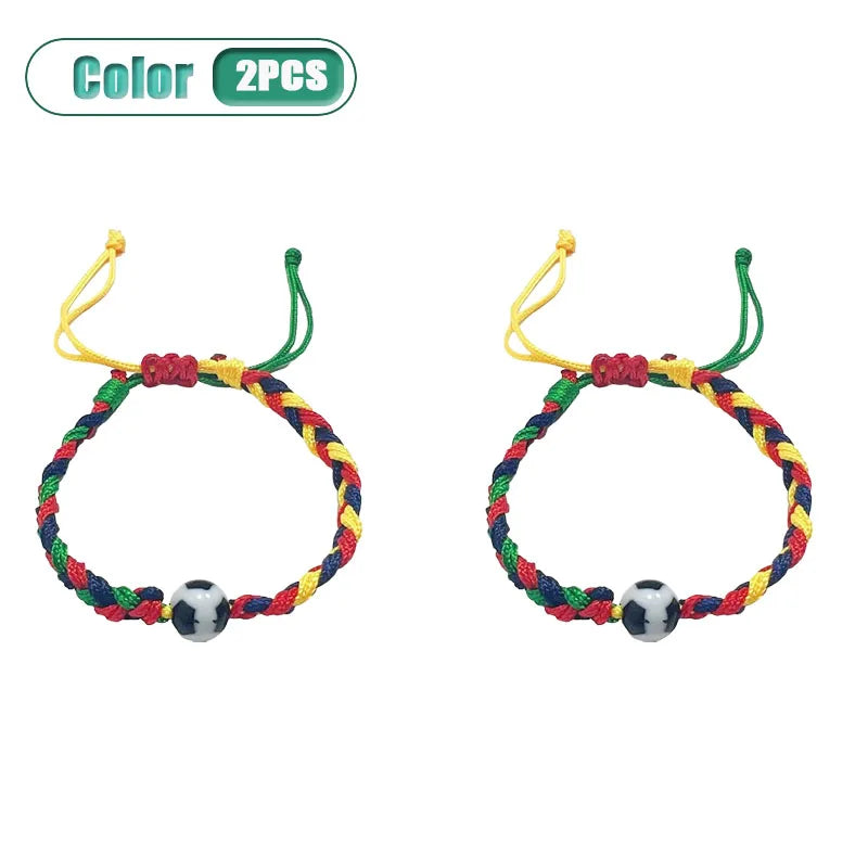 Colorful Woven Football Bracelet | Sports Fan Souvenir 1–8 Pcs
