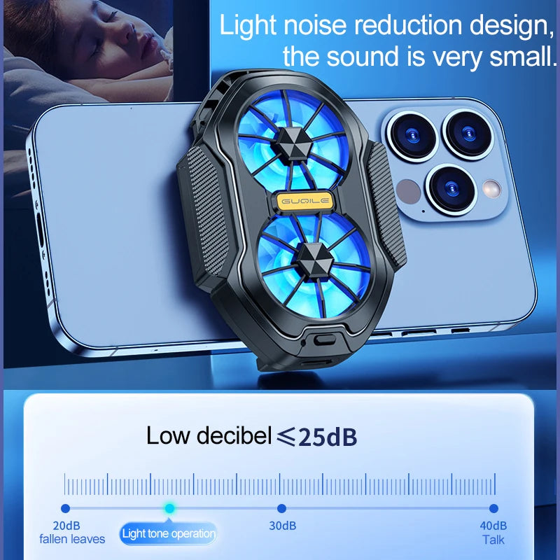 Double Fan Mobile Phone Radiator Phone Cooler For Cell Phone Cooling Cooler Fan Mobile Phone Cooler For Cell Phone Accessories Peaceful Pleasures Health and Wellness