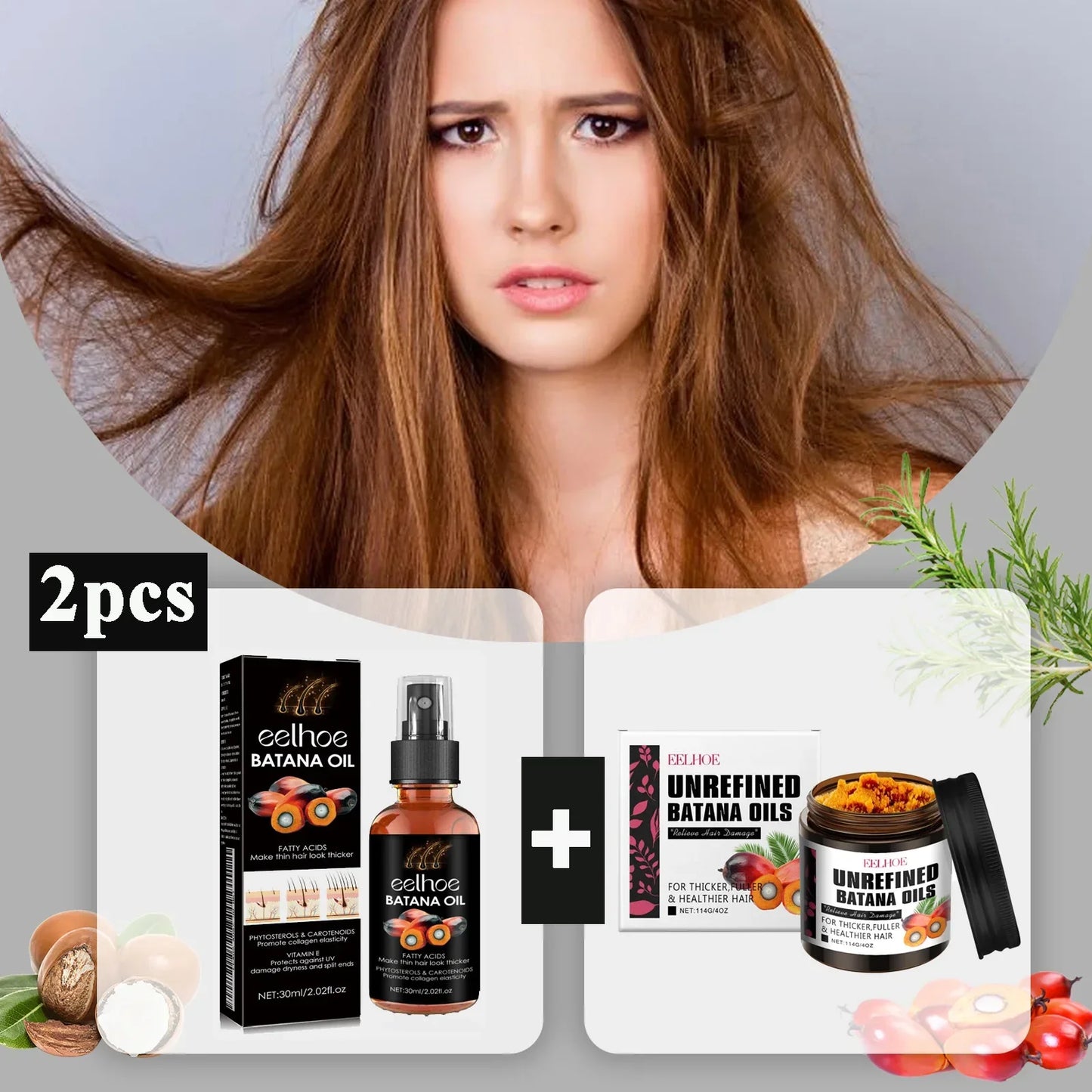 Batana Hair Conditioner & Spray Kit – Deep Repair 2pc Set Peaceful Pleasures Health and Wellness