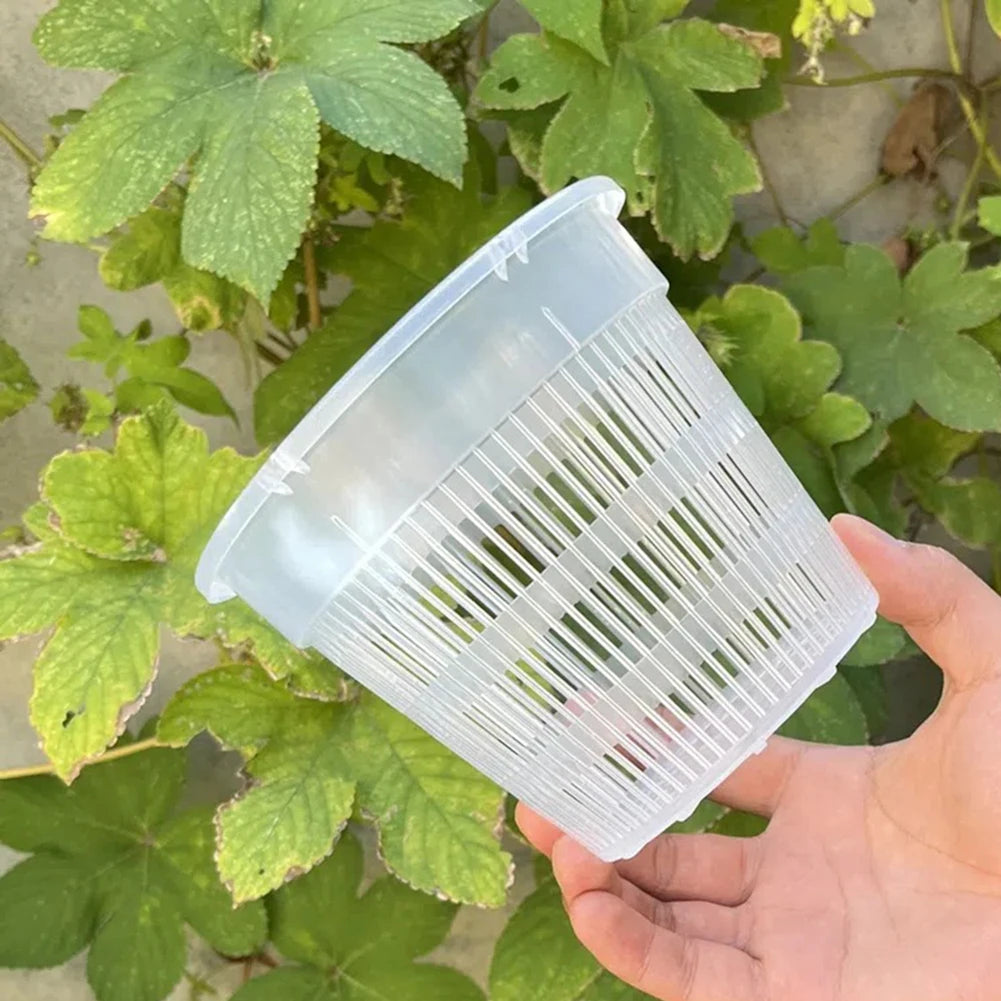 Clear Nursery Pots Garden Planting Pot Orchid Saucers Plastic Flower