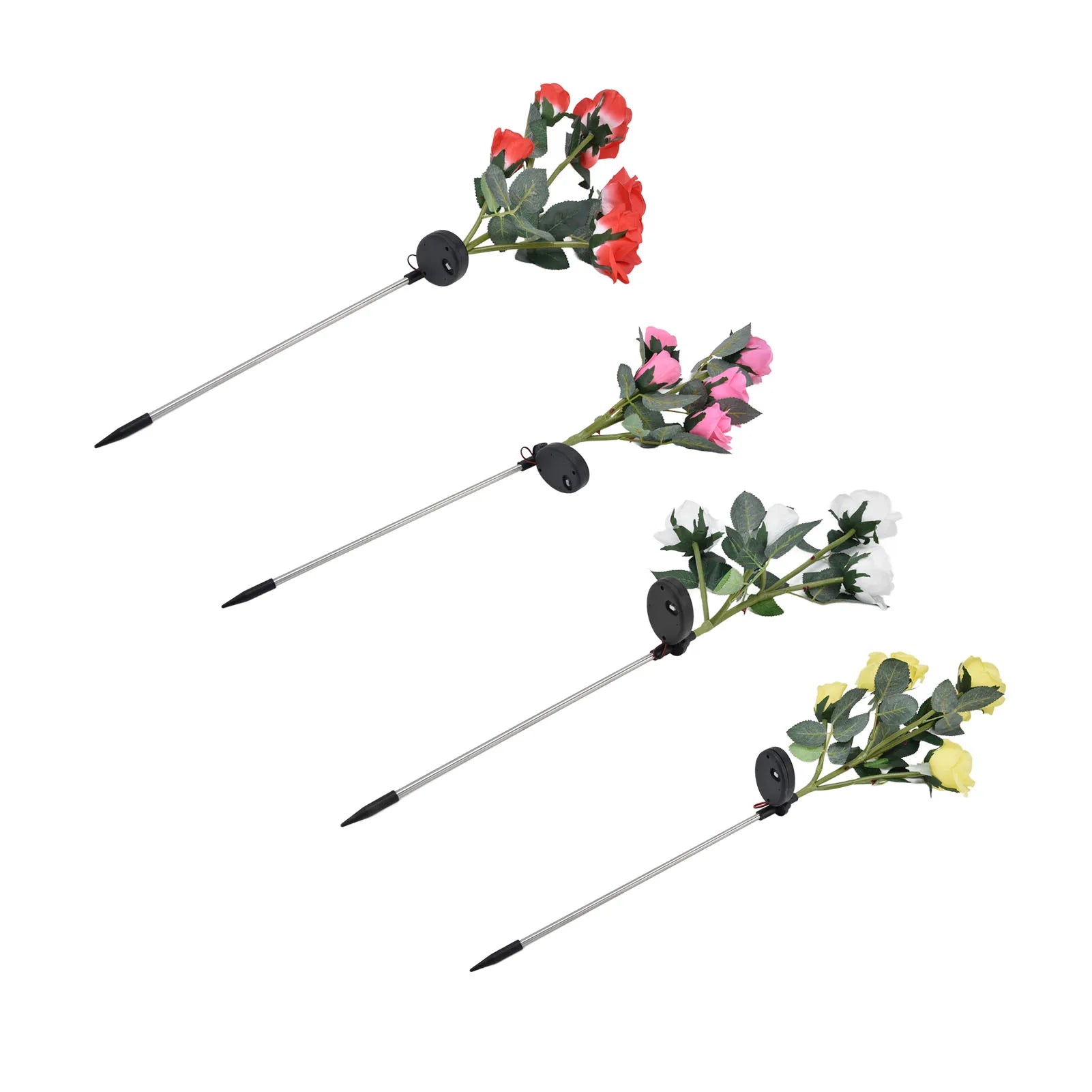 Solar Flower Lights Solar Flowers Intelligent Light Control Polysilicon Material Waterproof Function for Courtyard for Garden Peaceful Pleasures Health and Wellness