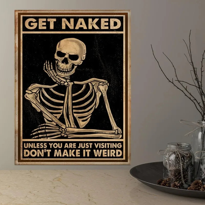 Funny Skeleton Halloween Canvas Wall Art Poster – Unframed Canvas Wall Art Peaceful Pleasures Health and Wellness
