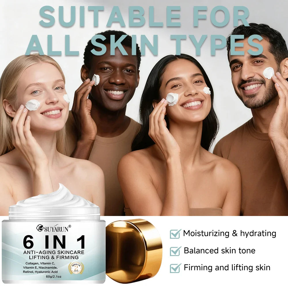 SUYARUN 6-in-1 Anti-Aging Face Cream | Collagen, Firm & Bright