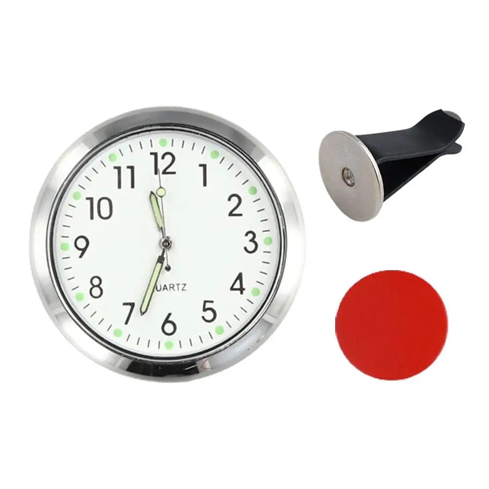 Car Mounted Metal Clock Watch Mechanics Quartz Clocks Mini Digital Clock Stick-on Car Internal With Double-sided Tape Peaceful Pleasures Health and Wellness F