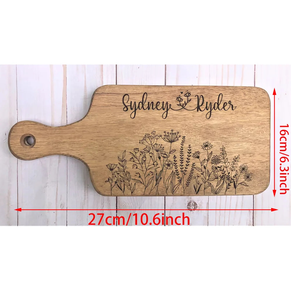 Custom Engraved Bamboo Cutting Board | Wedding Couples Gift Engraved Cutting Board Peaceful Pleasures Health and Wellness