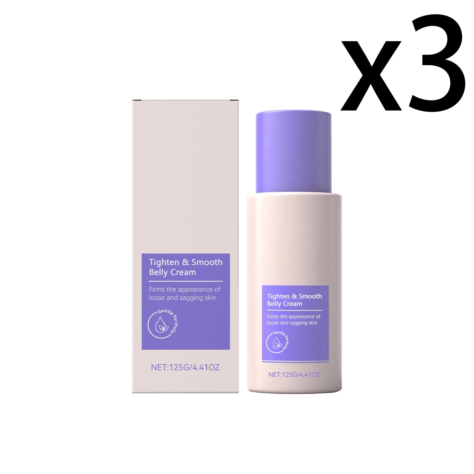 Rose Tighten Smooth Belly Cream Improve Sagging Increase Skin Elasticity Reduce Stretch Marks Relieve Drynes Body Shaping Lotion Peaceful Pleasures Health and Wellness 3x125g