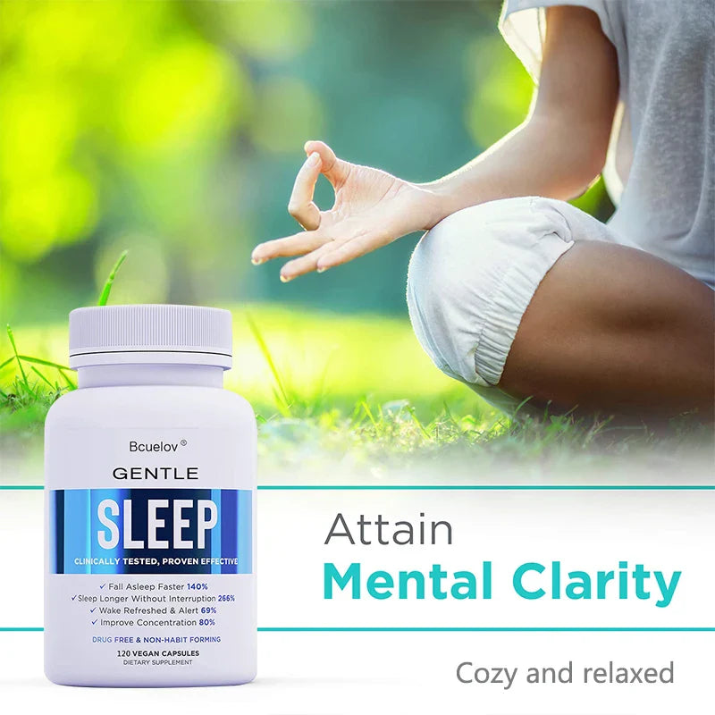 Bcuelov Melatonin Sleep Support Capsules | Wake Up Refreshed