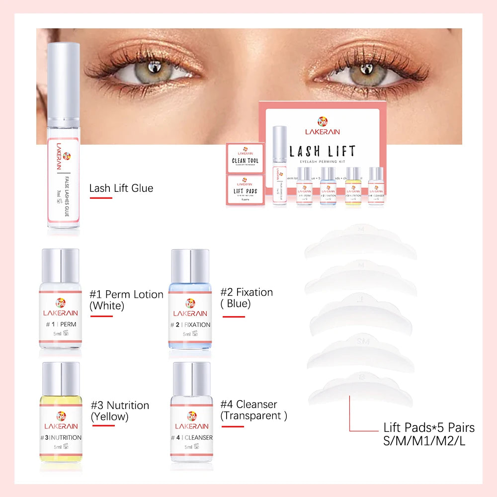 Lash Lift Kit Semi-Permanent Eyelash Enhancer Lifting Perming Lotion Fixation Glue Curly Lasher Beauty Salon Home Use Pro Kit Peaceful Pleasures Health and Wellness