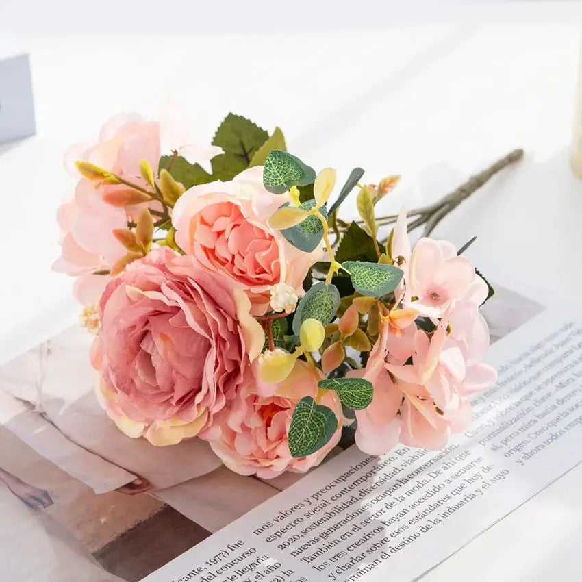 Silk Artificial Rose Bouquet – Wedding & Home Décor Flowers