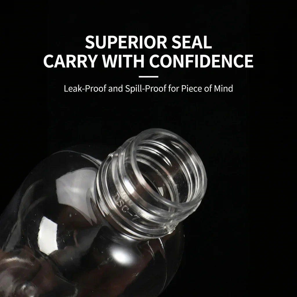 Clear PET Refillable Bottle – Leakproof Screw Cap & Foil Gasket