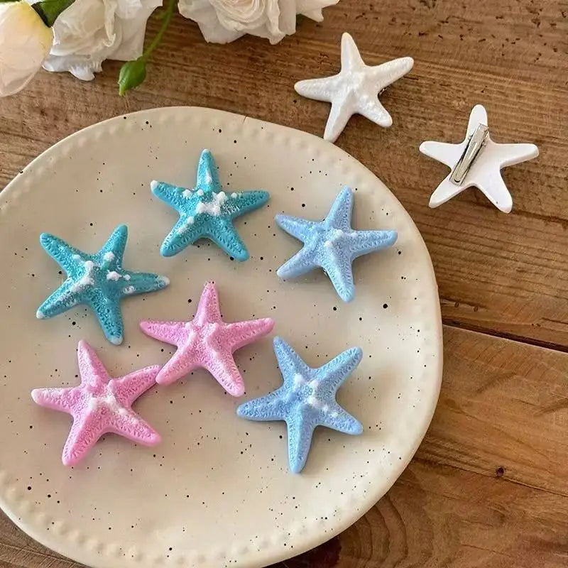 Resin Starfish Hair Clip | Duckbill Beach Barrette for Women