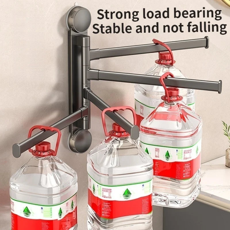 No-Drill Suction Cup Rotating Towel Rack | Double Bar Folding