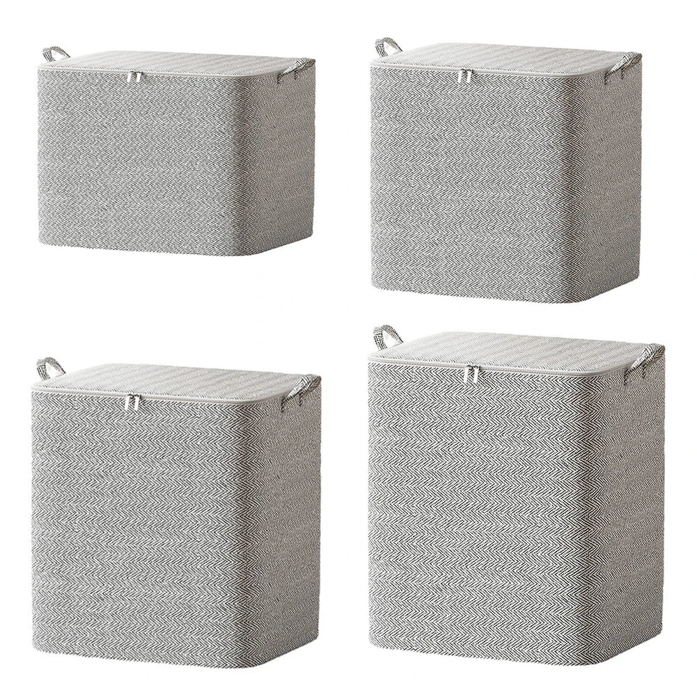 Foldable Clothes Storage Baskets with Zipper & Handle Peaceful Pleasures Health and Wellness