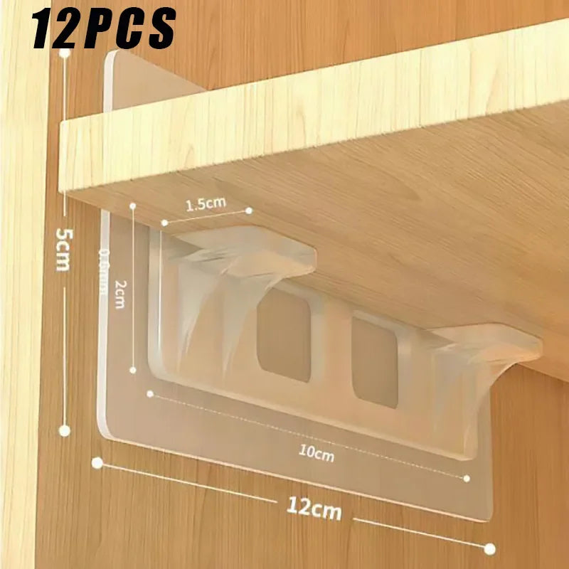 Cabinet Shelf Support Brackets – Non-Marking Adhesive, 6 or 12pk