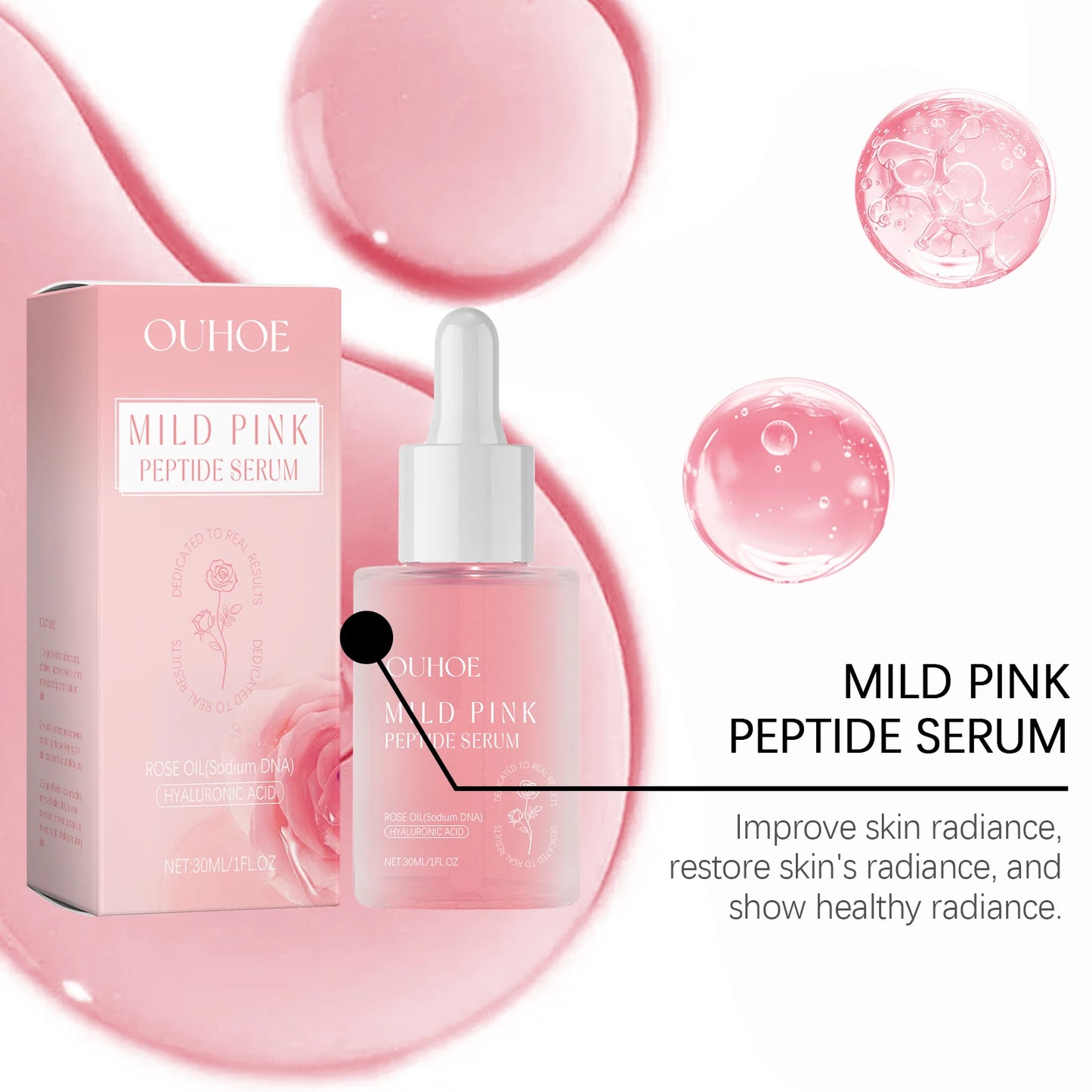 Rose Peptide Facial Serum – Brightening & Moisturizing Essence