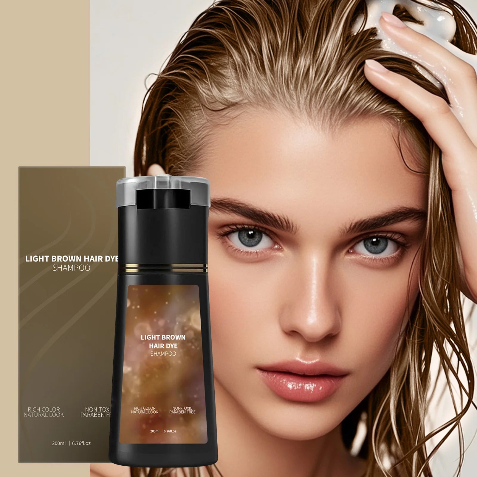 200ml Hair Dye Shampoo Natural Black Brown Color Coverage Long Lasting Grey Tint Root Touch Up Salon Home Use Shampoo Hair Care Peaceful Pleasures Health and Wellness