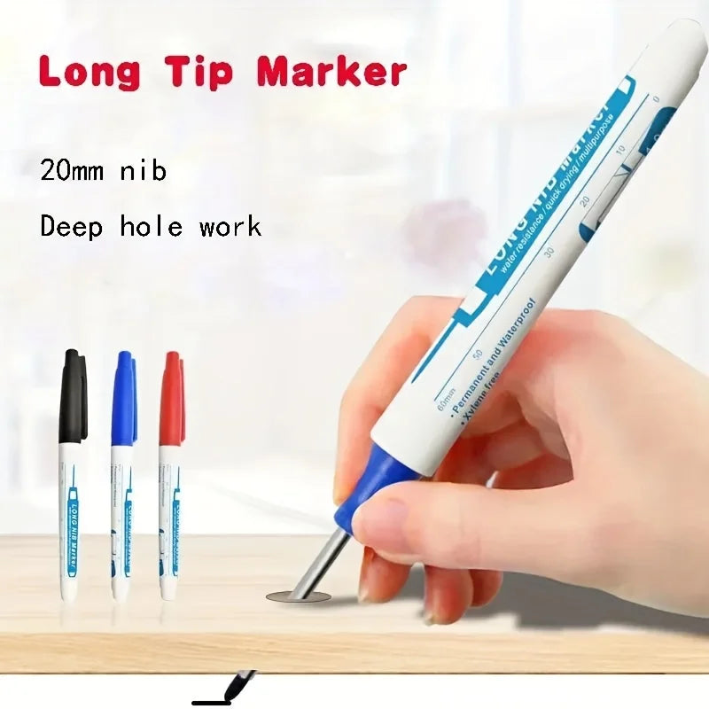 Multi-purpose Deep Hole Long Nib Head Marker Metal Perforating Pen