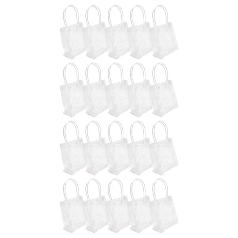A36T-20Pcs Transparent Gift Bag With Handle Wedding Candy Gift Packaging Reusable Tote Bag Christmas Shower Peaceful Pleasures Health and Wellness