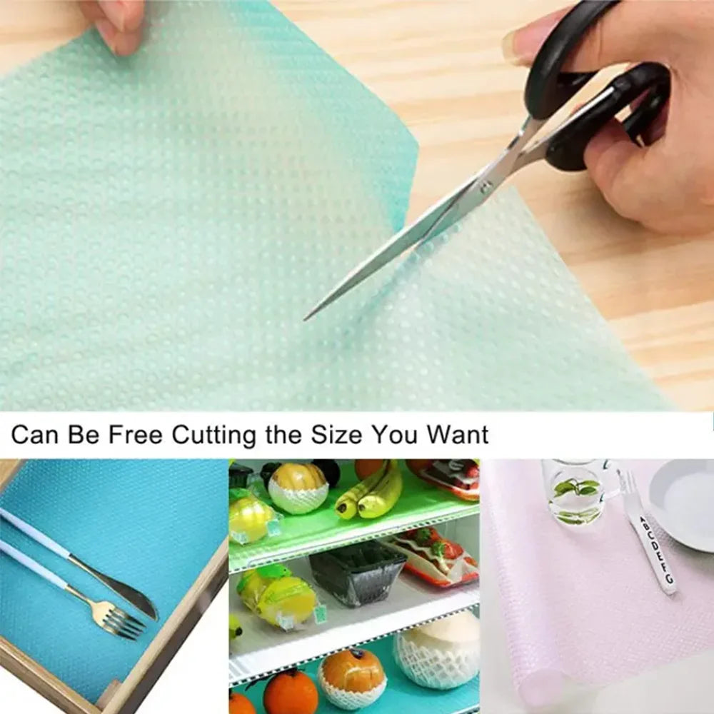 4-Pack Washable Fridge Liner Mats – Non-Slip, BPA-Free EVA