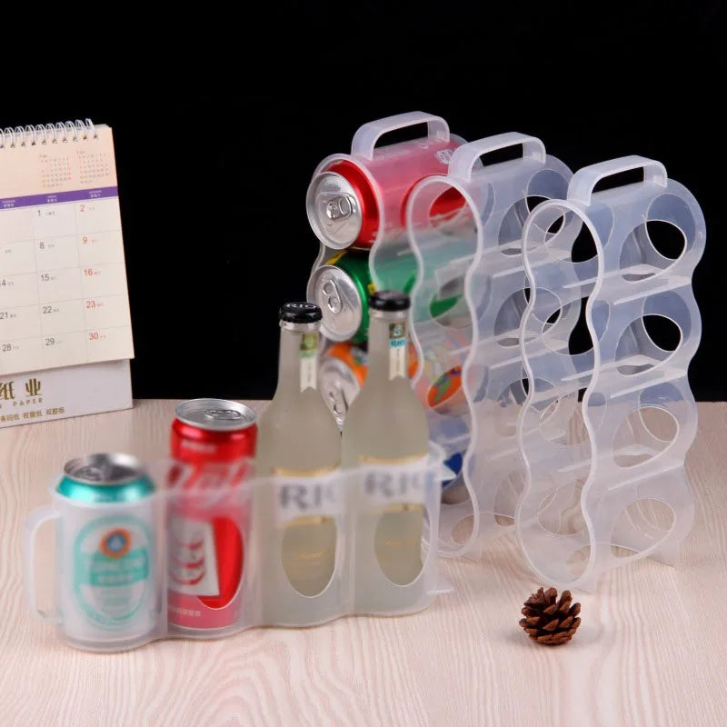 Fridge Can Organizer – Sliding Soda & Beer Rack, Transparent
