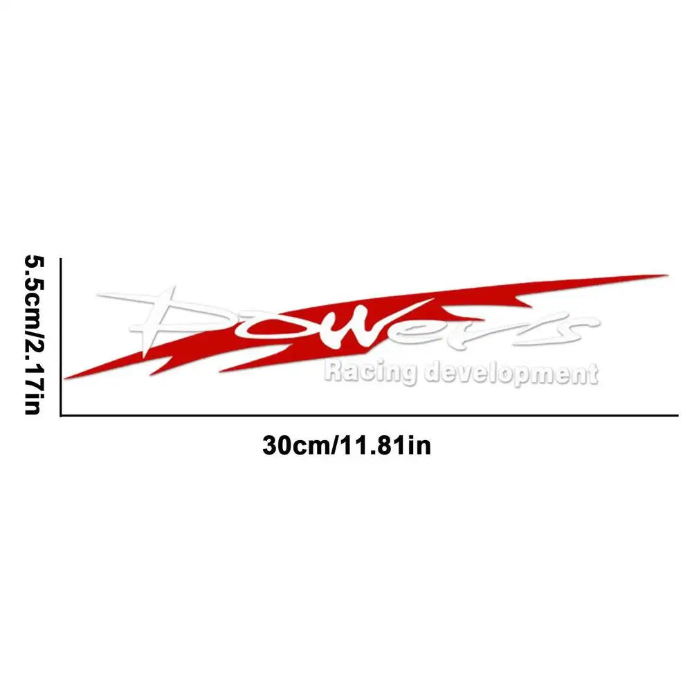 Racing Development Car Sticker Stylish Power's Racing Development Sports Sticker Car Reflective Waterproof Decal Peaceful Pleasures Health and Wellness White
