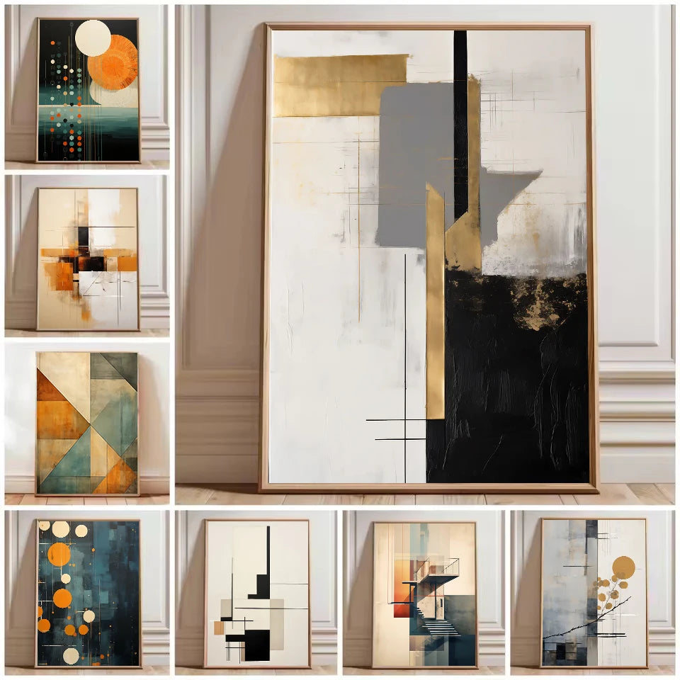 Abstract Bohemian Geometric Shapes Abstract Landscape Line Poster Printed Canvas Painting Wall Art Pictures Home Decor Gift Peaceful Pleasures Health and Wellness