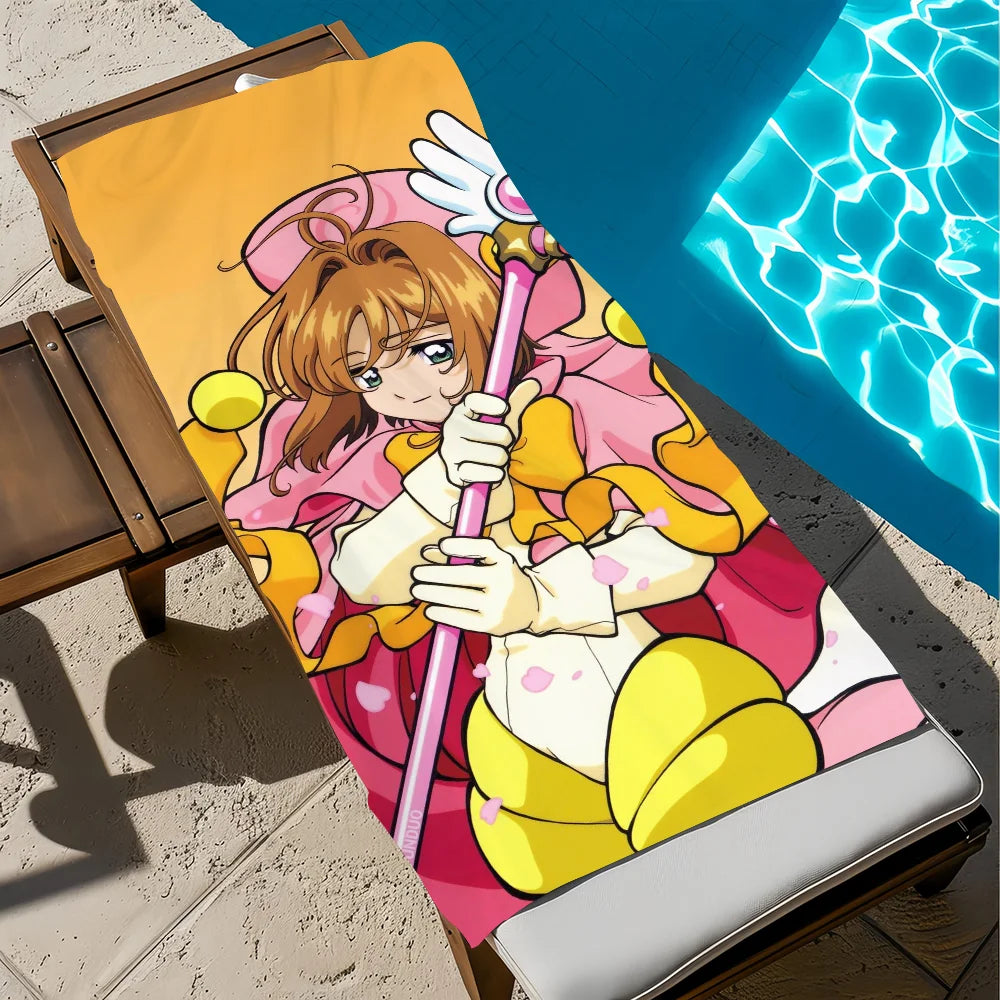 Card Captor Sakura Anime Quick-Dry Beach Towel | Soft & Absorbent Anime Beach Towel Peaceful Pleasures Health and Wellness z7 STJ70x140CM