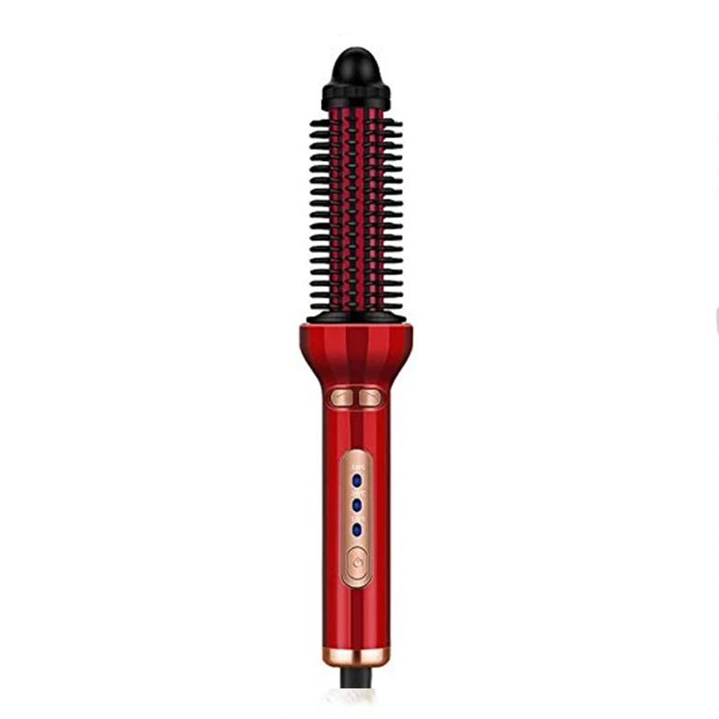 New Arrival Ceramic Ionic Spiral Hair Curler Fast Heating PTC Auto Styler with LCD Temperature Display Peaceful Pleasures Health and Wellness Red 100V-240V US Plug