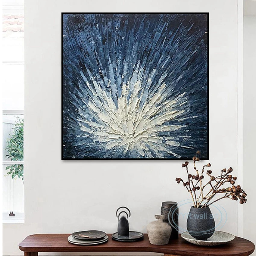 Light Luxury Art Oil Painting 100%Handmade Abstract Novel Texture Canvas Mural Living Room Bedroom Porch Hotel Decoration Poster Peaceful Pleasures Health and Wellness