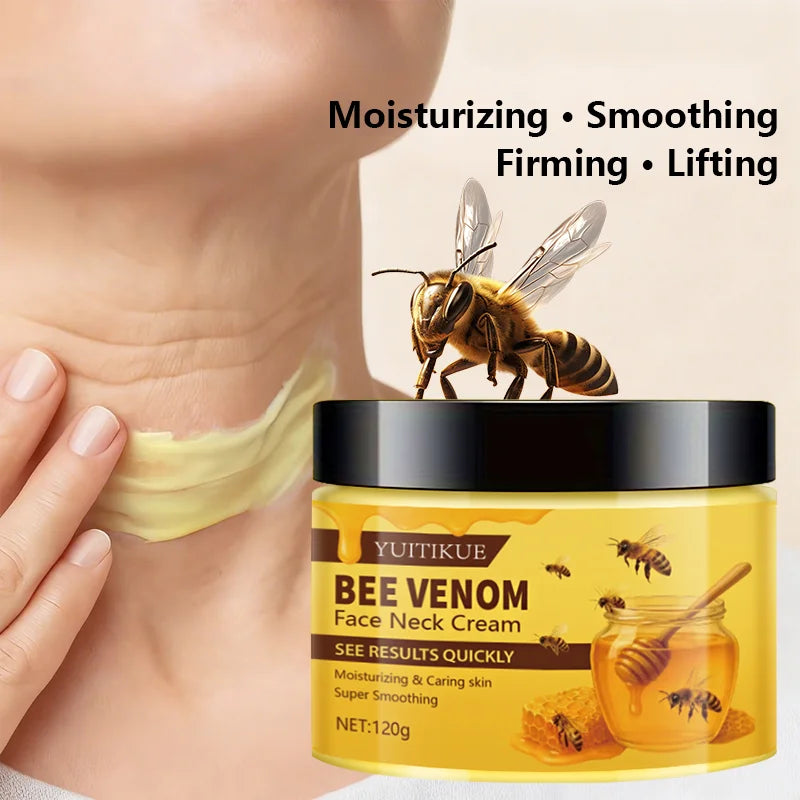 YUITIKUE Bee Venom Face Neck Cream 120g - Quick Results, Moisturizing & Smoothing, Firms & Lifts, All-in-One Care Peaceful Pleasures Health and Wellness