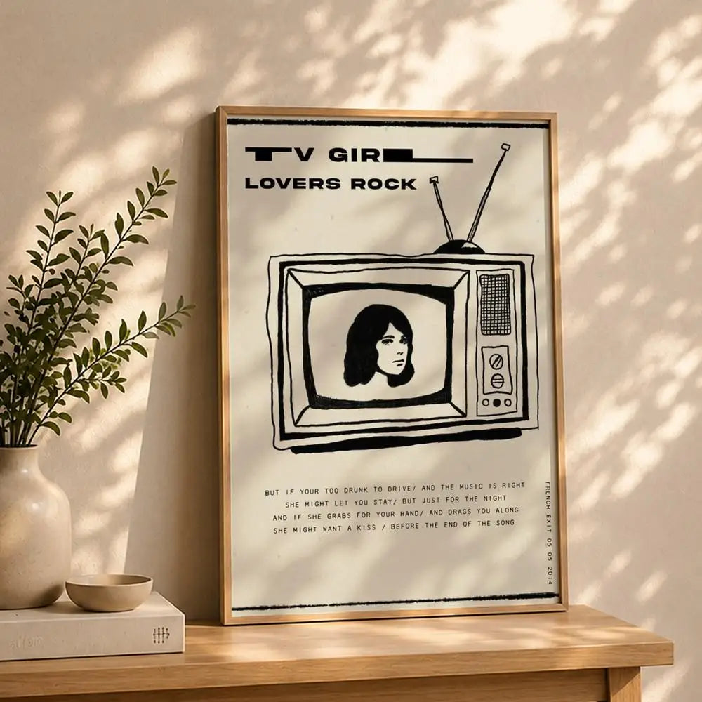 Band T-TV GirlS Poster HD Self Adhesive Waterproof Wall Art Ideal for Home Office Dorm Bedroom Great Gift Peaceful Pleasures Health and Wellness White13 50X70cmNoframe