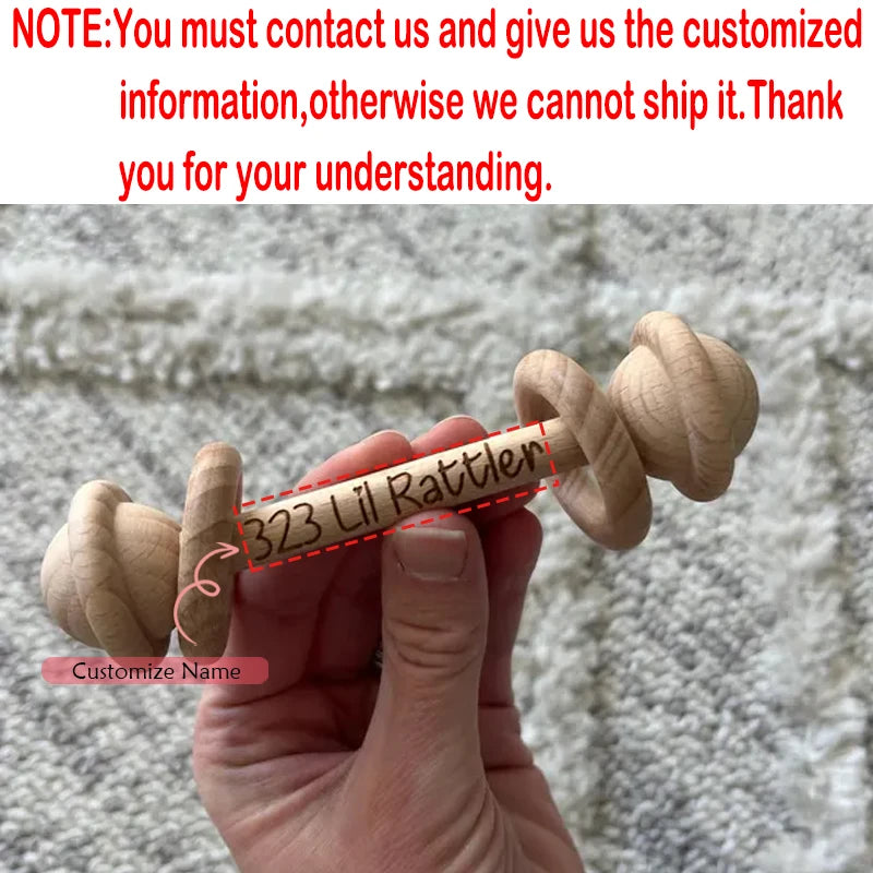 Personalized Engraved Wooden Baby Rattle – Keepsake Gift Personalized Baby Rattle Peaceful Pleasures Health and Wellness custom Baby Rattle 1pcs