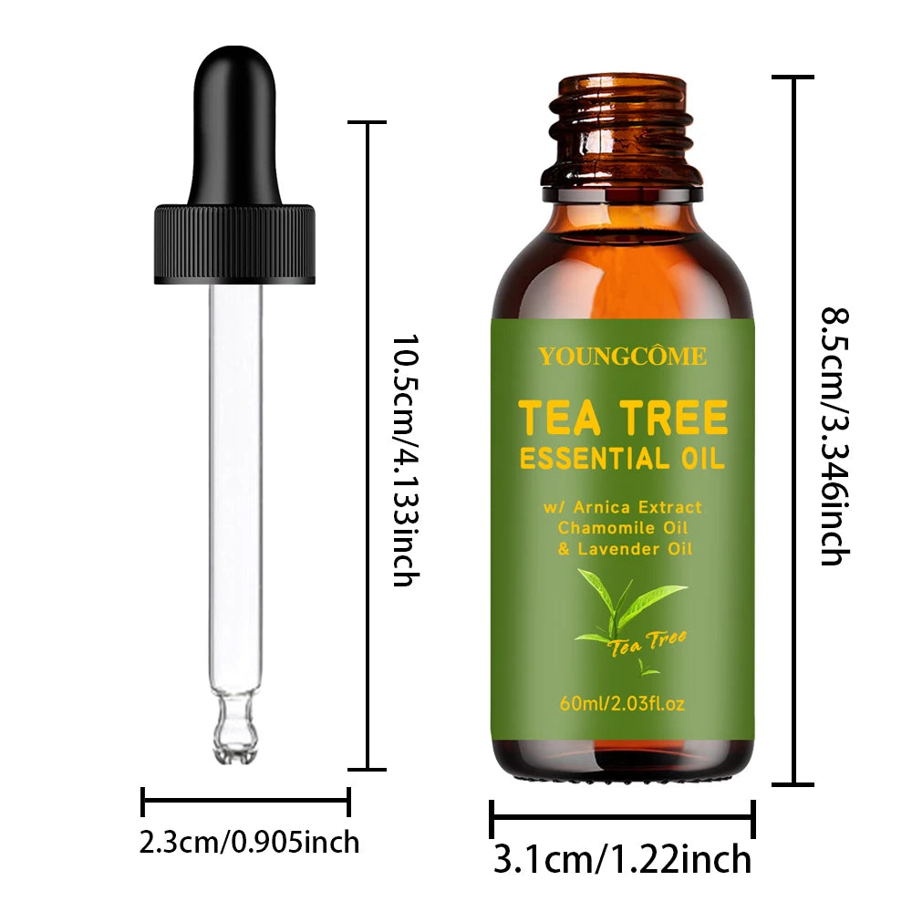 Tea Tree Essential Oil – Skin, Scalp, Nails & Aromatherapy Essential Oil Peaceful Pleasures Health and Wellness 60g