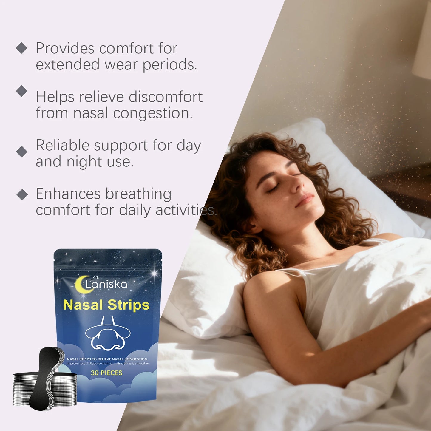 Nasal Strips for Nighttime Breathing | Gentle, Unisex & Daily Use