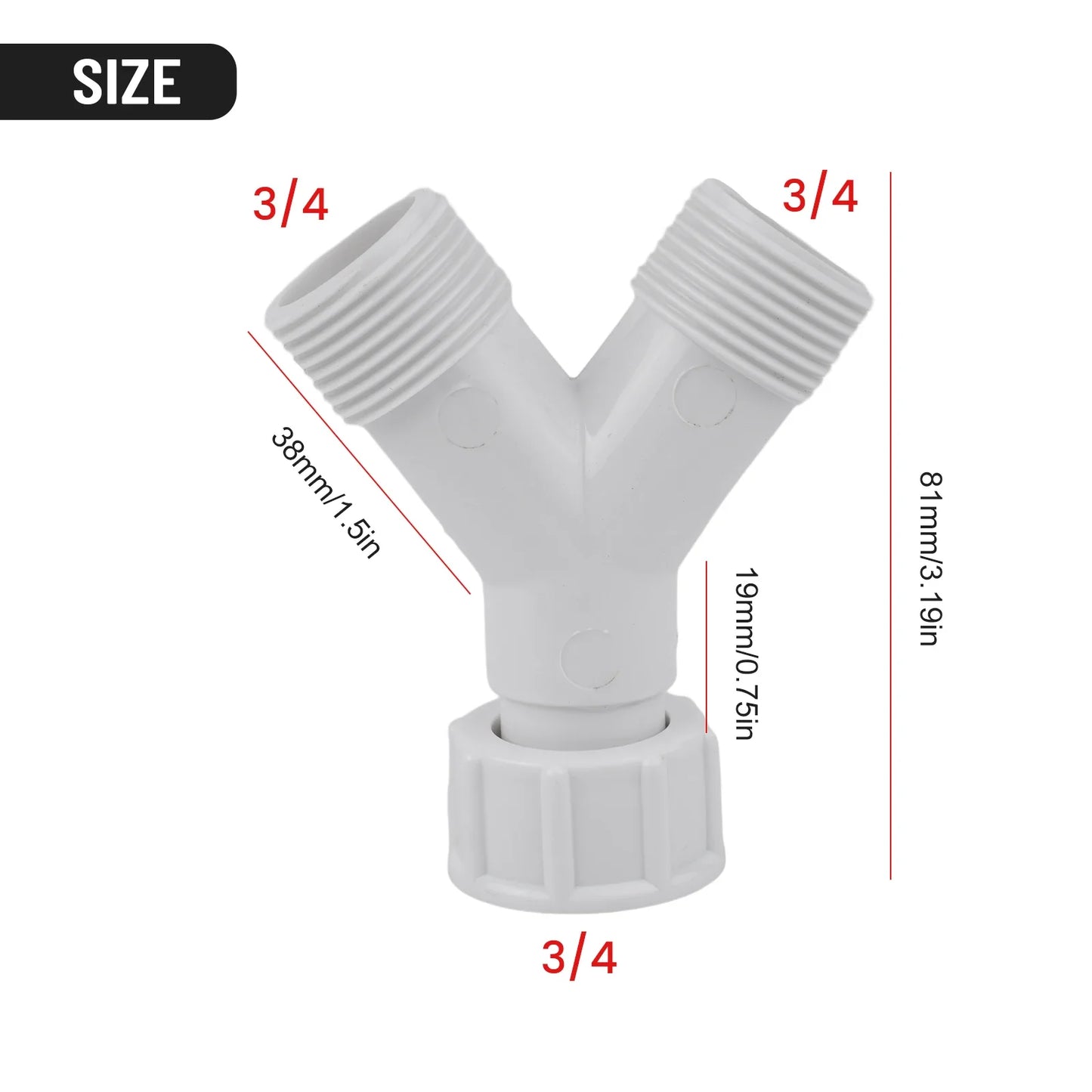 Y-Splitter Hose Adapter for Washing Machine & Dishwasher