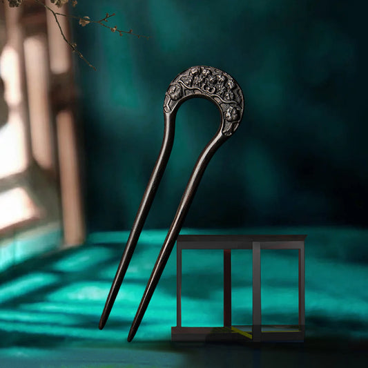Chinese Style U shaped Hairpin Handmade French Hairpin Two Prong Hair Clip for Hair DIY Accessory Hair Styling Peaceful Pleasures Health and Wellness