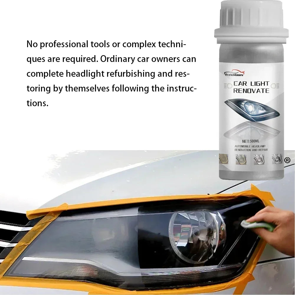 Car Headlight Refurbishment Fluid Car Headlight Repair Retreading Restoration Polish Kit Car Light Cleaner Maintainance Wax Peaceful Pleasures Health and Wellness