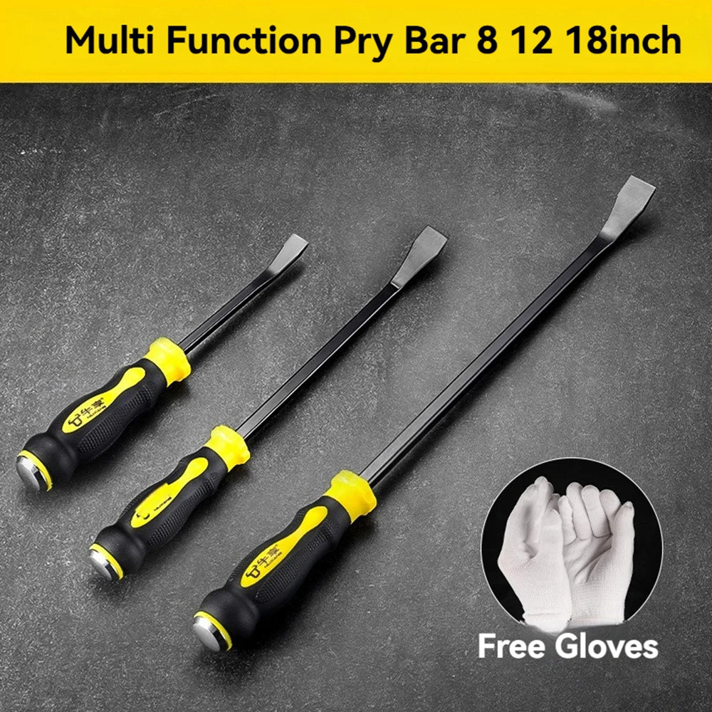 RveTee 3-Piece Pry Bar Set – 8, 12 & 18 Inch Heavy Duty Crowbar