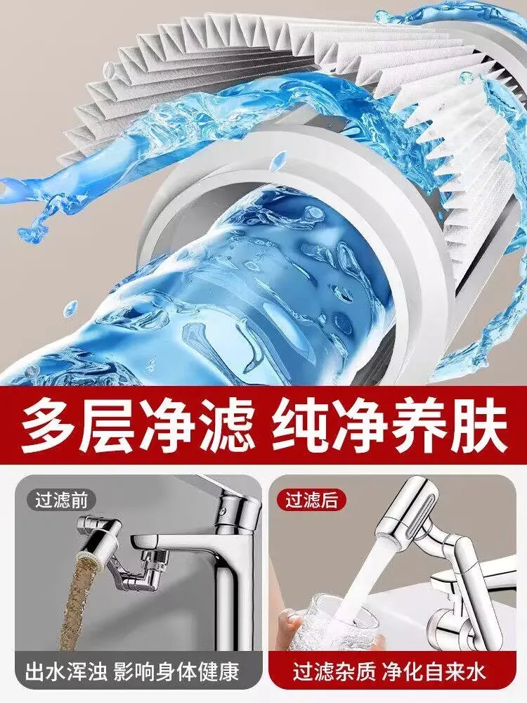 1440° Swivel Kitchen Faucet Extender – 4-Mode Filter Aerator