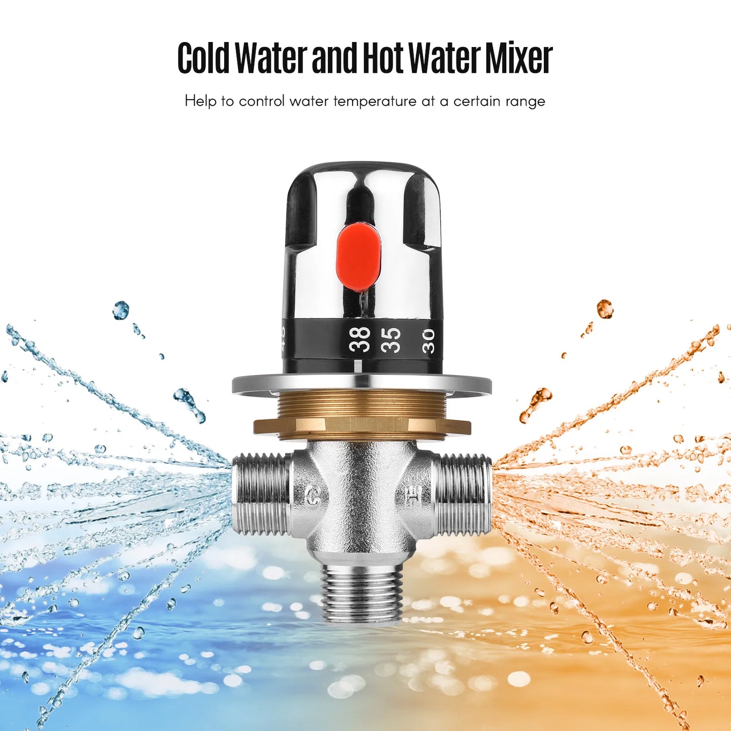 Thermostatic Temperature Control Valve Cold Water Shower Mixer G1 2