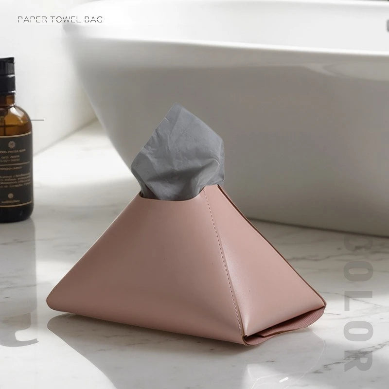 Nordic Leather Tissue Box Holder | Minimalist Desktop Dispenser