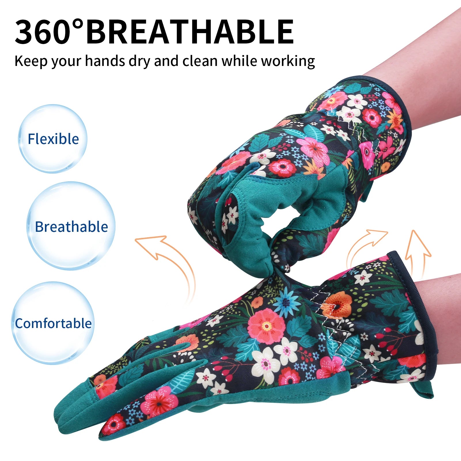 Thorn-Proof Gardening Weeding Working Gloves Breathable leather Glove Puncture Resistant for Digging, Floral Planting,Pruning Peaceful Pleasures Health and Wellness