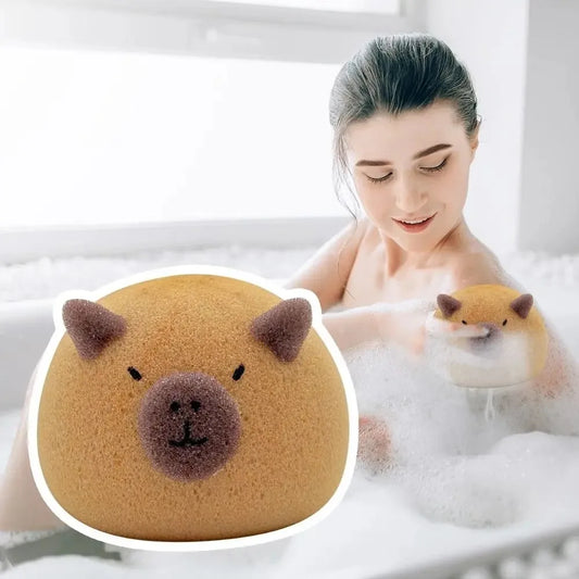 Capybara Bath Sponge – Cartoon Animal Body Scrubber for Kids Bath Sponge Oasis Select