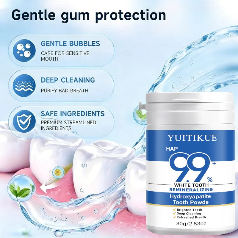 Yuitikue 99% HAP Hydroxyapatite Tooth Powder, Remineralizing Teeth Whitening Powder for Deep Cleaning & Fresh Breath, 80g Peaceful Pleasures Health and Wellness