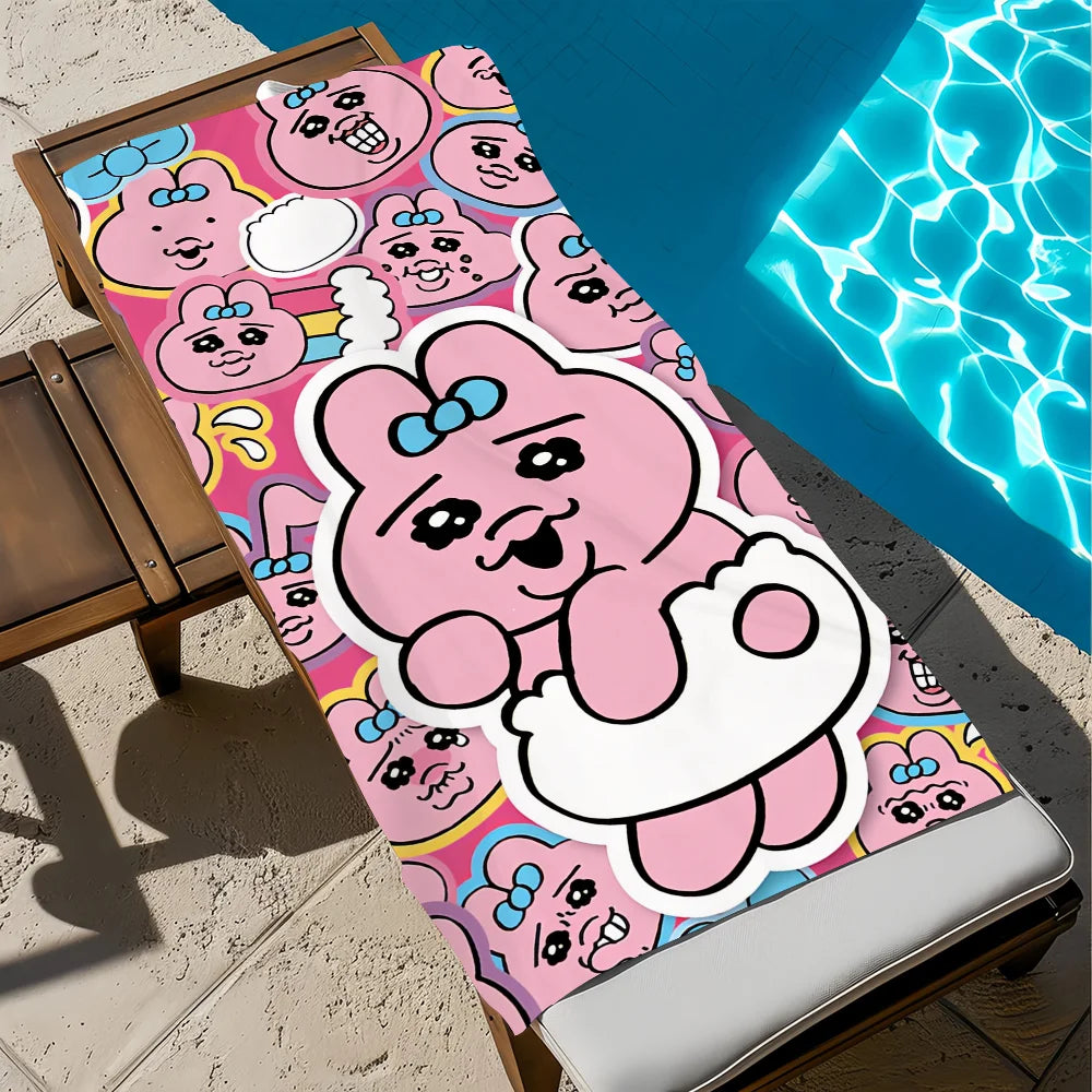 Anime Rabbit Quick-Dry Beach Towel | Soft Pool & Travel Towel Quick-Dry Beach Towel Peaceful Pleasures Health and Wellness z2 STJ80x160CM