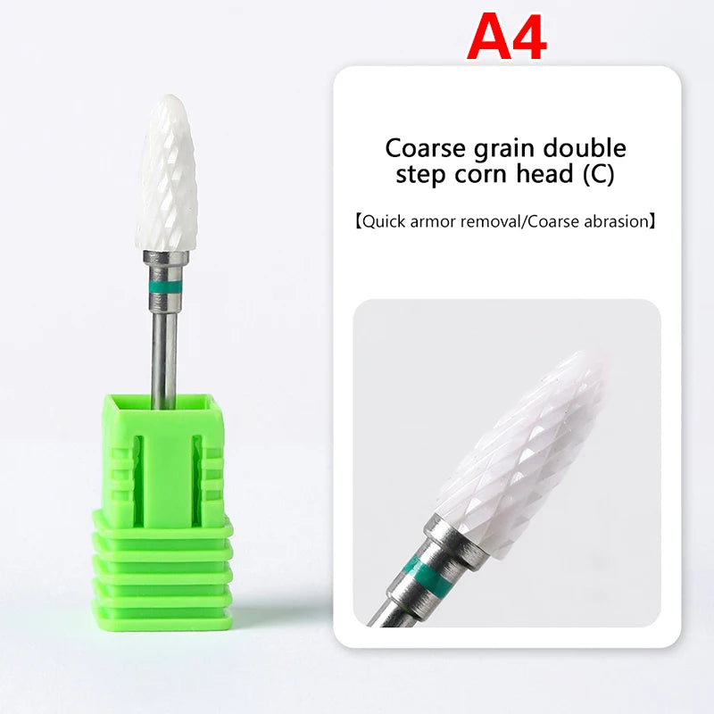 Ceramic Milling Cutter Nail Drill Bit Electric Manicure Pedicure Mill Bits Machine Files Nail Art Tools Equipment Peaceful Pleasures Health and Wellness A4