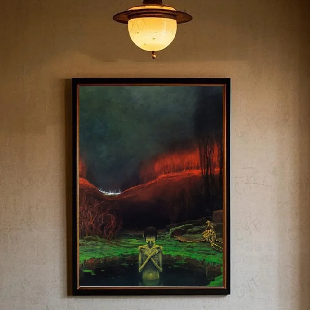 Famous Surrealism Artworks By Zdzislaw Beksinski Poster HD Art Prints for Home Living Room Bedroom Bar Aesthetic Wall Decor Peaceful Pleasures Health and Wellness z16 30x40cm Unframed