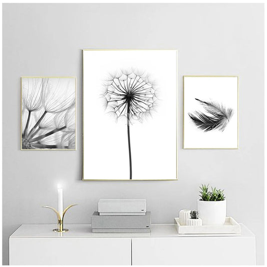 Art Modular Canvas Poster Bedside Background Home Decorative Prints Painting Reed Dandelion Feather Girl Pictures Wall Peaceful Pleasures Health and Wellness