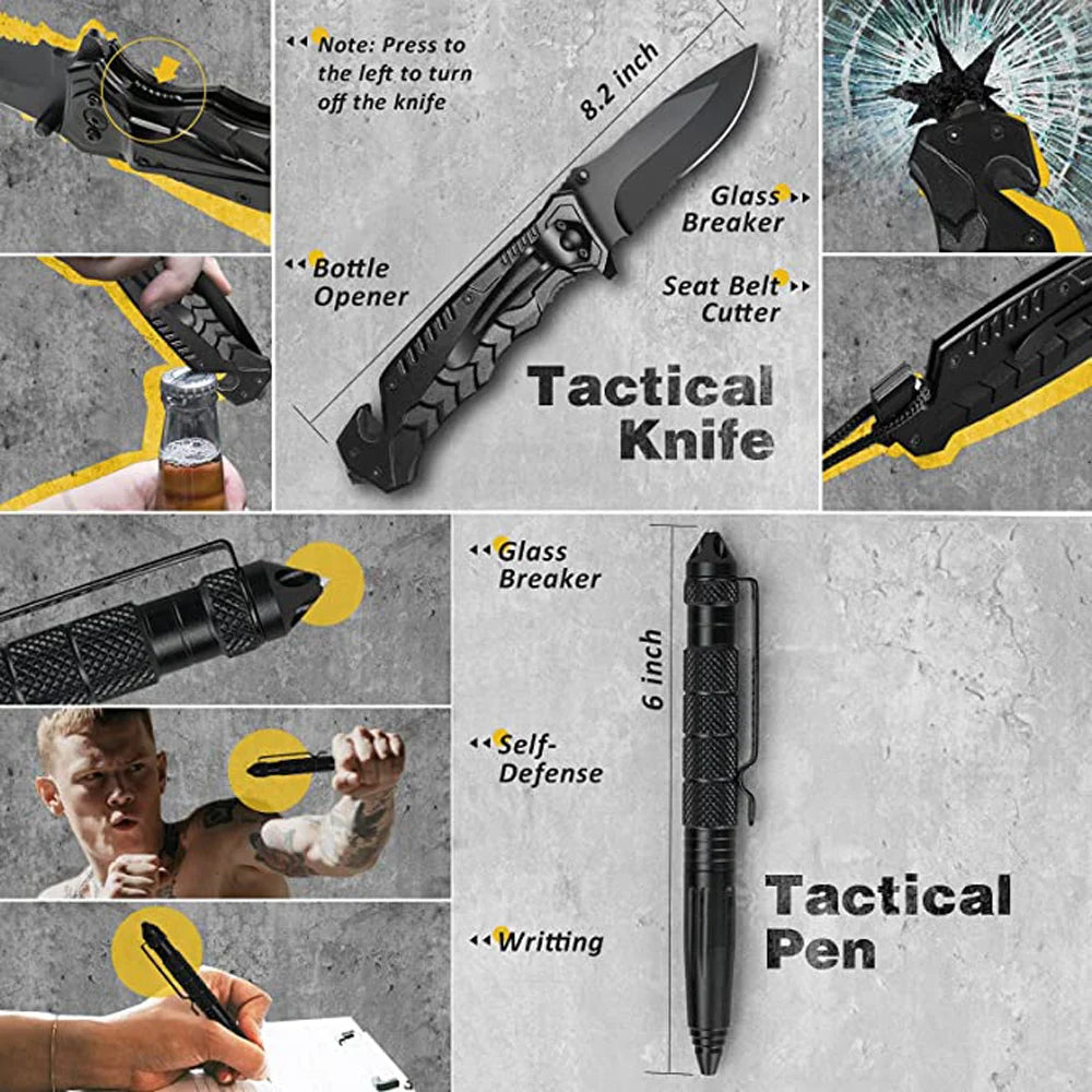 Tactical Pen Aluminum Alloy Outdoor Camping Security Survival Tools Emergency Glass Breaker Pen Camping Self-defense Supplies Peaceful Pleasures Health and Wellness