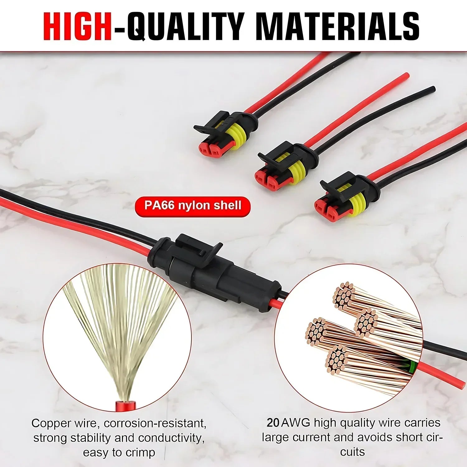Waterproof 2 Pin Wire Connectors - Automotive Connector Kit for Car, Truck, Motorcycle, Marine Boat, Quick Connect Replacement Peaceful Pleasures Health and Wellness